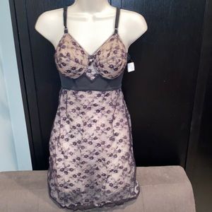 Black and Tan lace Night Dress